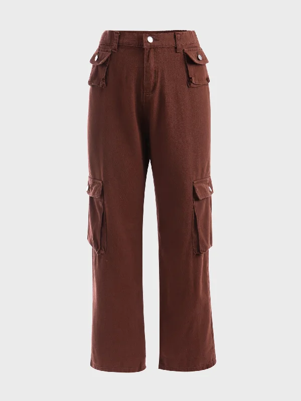 Casual Apparel For Women Midsize Beauty Multi-Pocket Cargo Pants