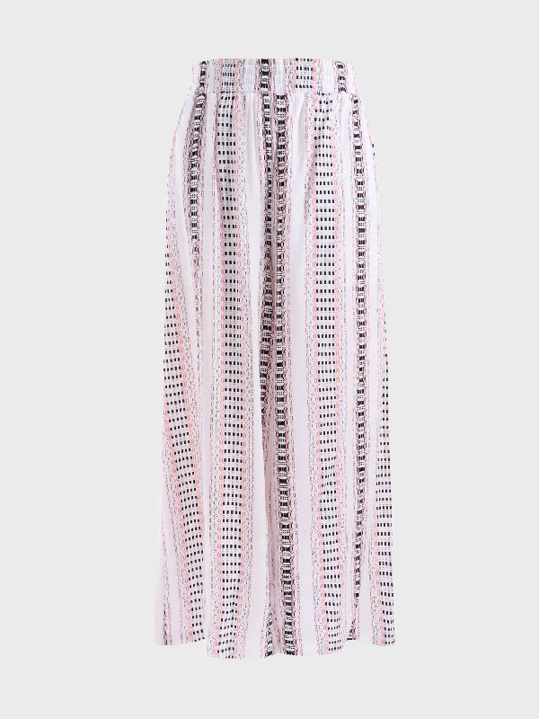 Women's Resort Garments Midsize Boho Wide Leg Casual Pants