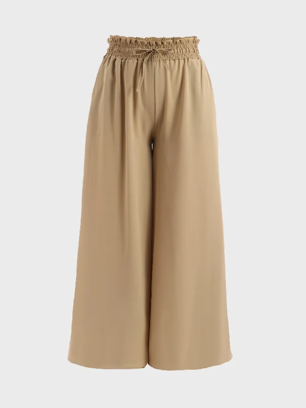 Chic Women's Outfit Midsize Rocking Curve Ruffle-Waisted Pants