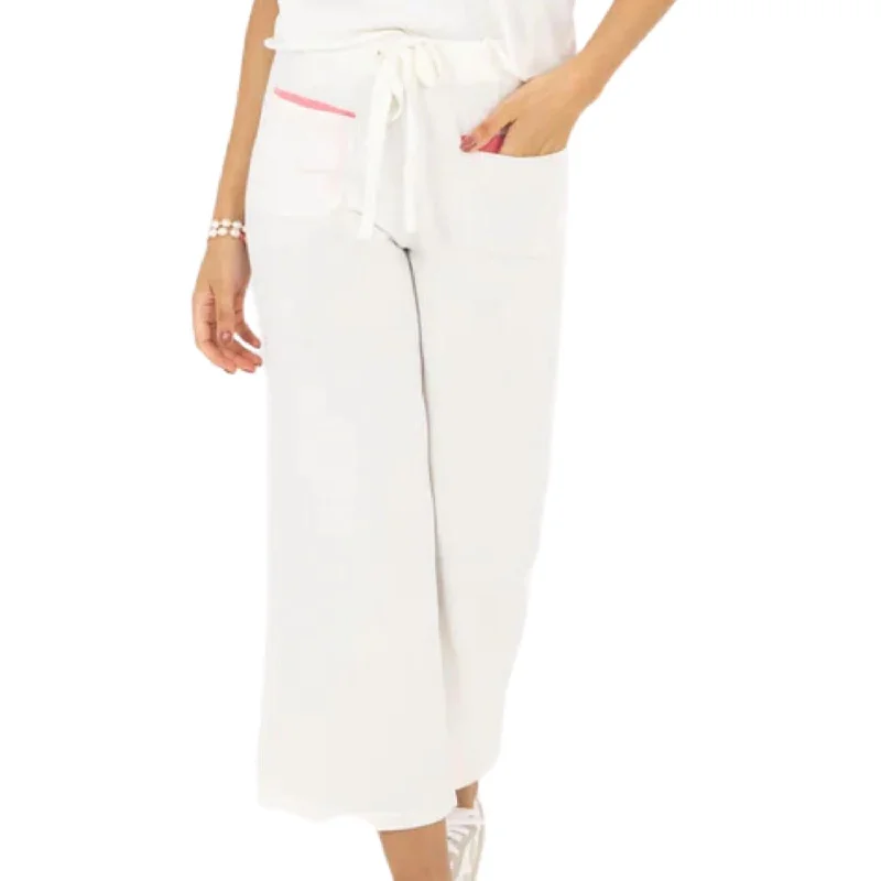 Women's Casual Wear Clothes New Barb Lounge Cropped Pant In White