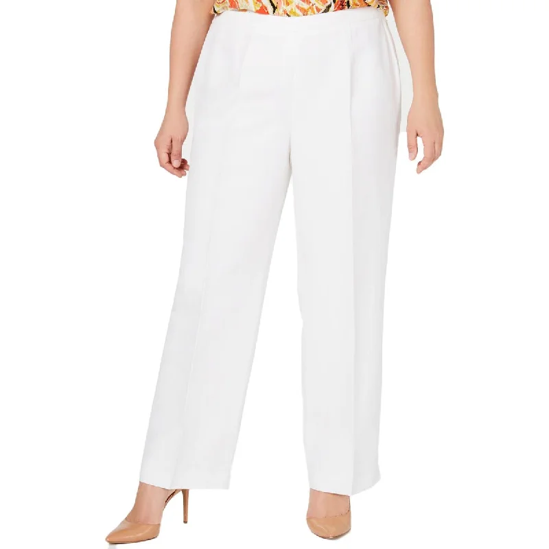 Women's Plus-Size Casual Outfit Plus Audrey Womens Linen Blend Classic Fit Straight Leg Pants