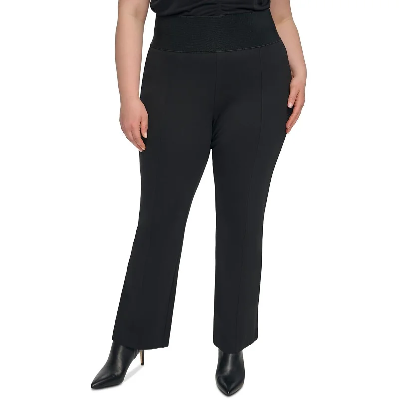 Online Clothing Boutiques Plus Womens Pintuck Stretch High-Waisted Pants
