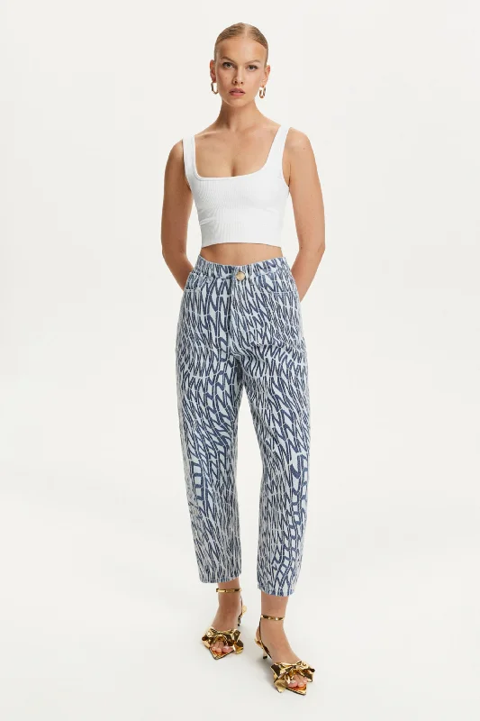 Clothes For Woman Printed Mom Jeans