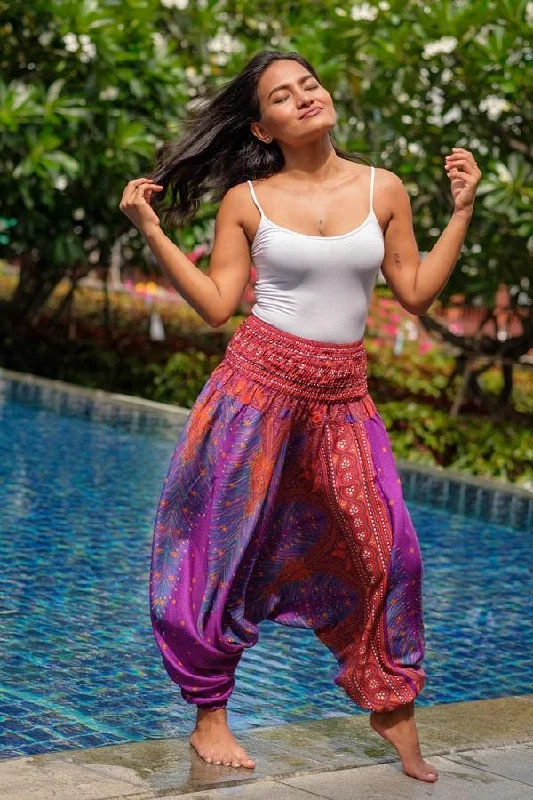 Women's Evening Clothes Purple Peacock Pants