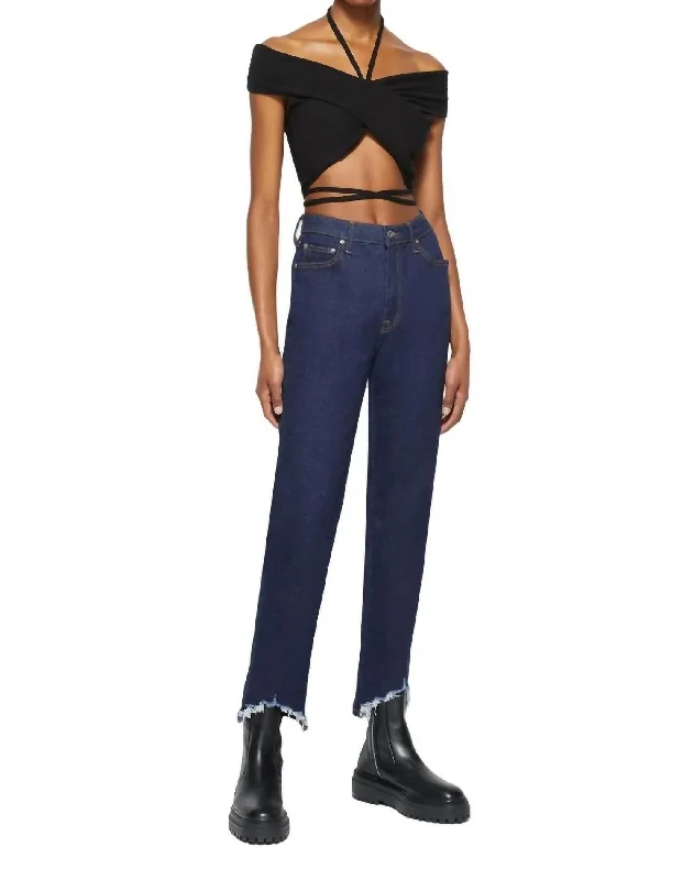 Casual Outfit For Women River High Rise Straight Denim In Rinse