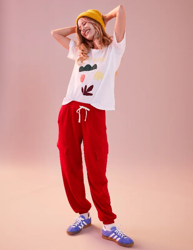 Stylish Women's Apparel Sundry Lounge Cargo in Flare Red