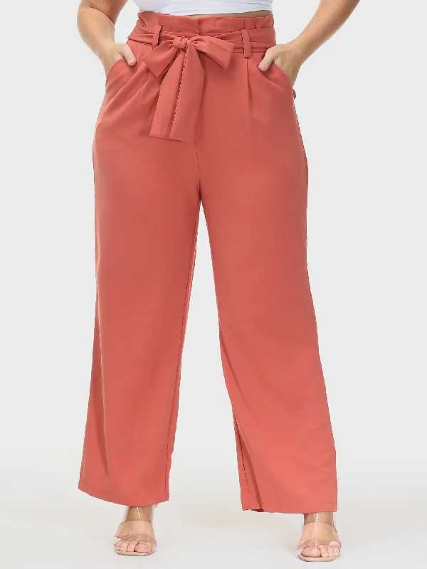 Fashionable Women's Clothes Versatile Wide Leg Vocational Suit Pants with Belt