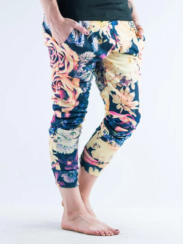 Flash Sale Clothing Vintage Flowers Unisex Pajama Pants