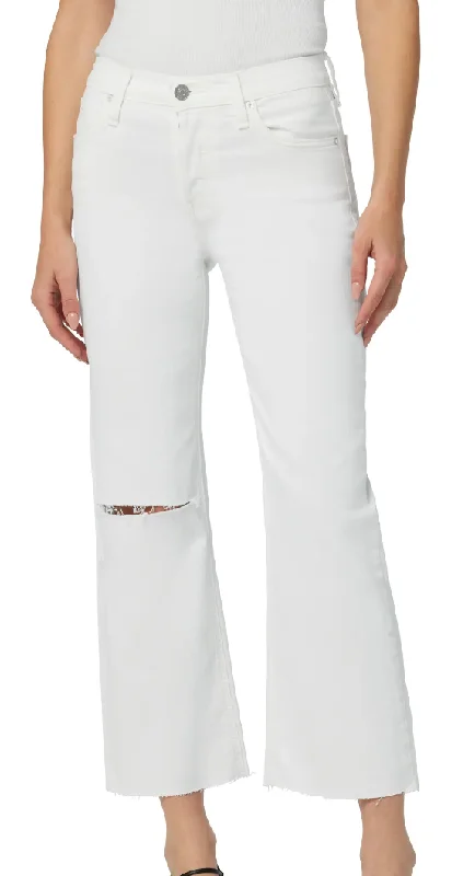 Women's Outerwear Clothing White Wide Leg Crop Jean By Hudson Jeans