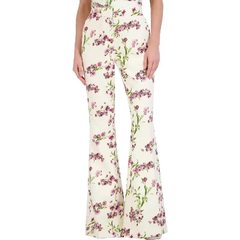 Women's Resort Attire Womens Crep High Waist Flared Pants