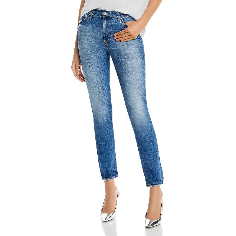 Women's Floral Print Outfit Womens High Rise Medium Wash Straight Leg Jeans