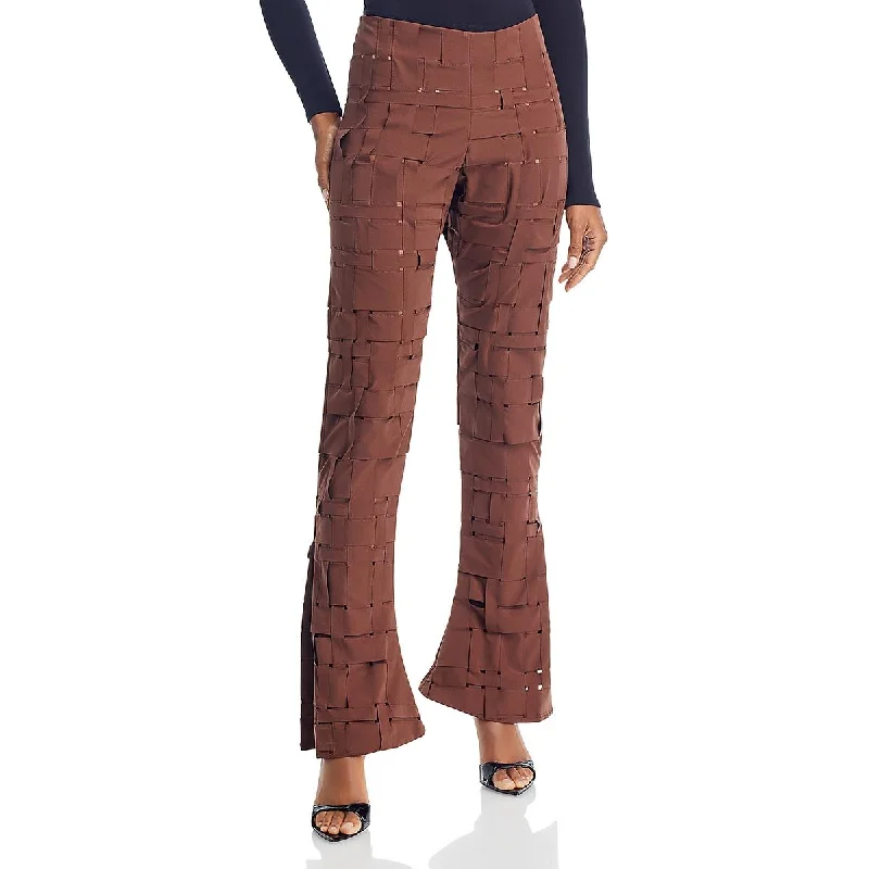 Women's Clothes And Apparel Sets Womens High Rise Split Hem Straight Leg Pants
